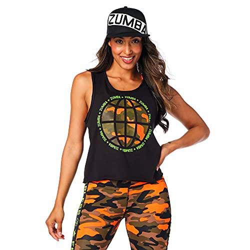 Zumba Activewear Sexy Tops Women Fitness Workout Graphic Print Cropped Tank Top Tanktops