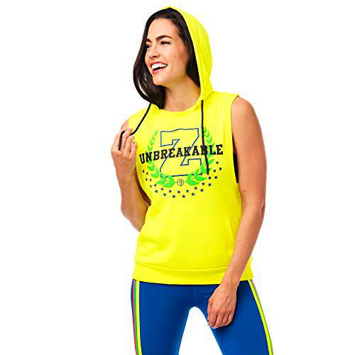 Zumba Sudadera sin Mangas con Capucha Workout Top Deportivo Mujer Fitness con Diseño Gráfico