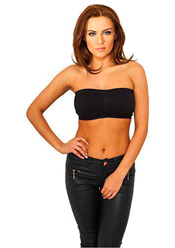 Urban Classics Ladies Pads Bandeau Top, Negro, Tamaño del Fabricante: XS para Mujer