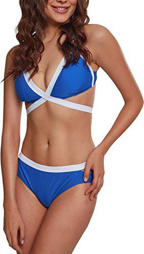 Urban Classics Ladies Contrast Bikini Juego, Azul (Roy/Wht 00204)