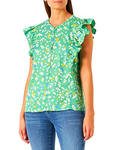 People Tree Camiseta Kyra Field Print Top, Verde, 44 para Mujer