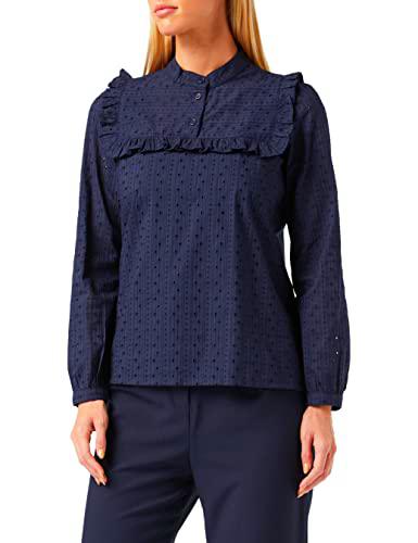 People Tree Aliza Broderietop Top, Azul Marino, 42 para Mujer