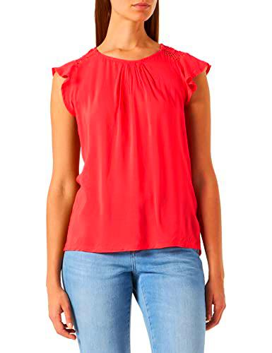 Springfield Top Volante Crochet para Mujer, Estampado Rojo, L