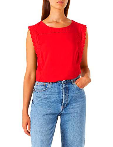 Springfield Top Bordado Suizo para Mujer, Rojo, S