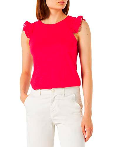 Springfield Top Crochet Volante para Mujer, Fucsia, XS