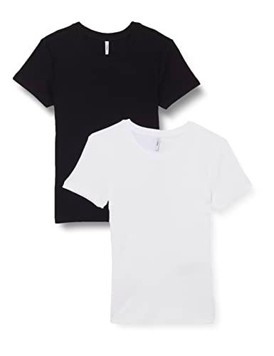 Only Onlclean Life Rib S/S Slim Top 2Pack Camiseta sin Mangas