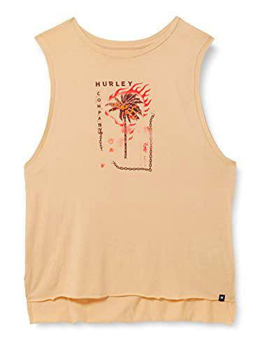 Hurley W Burn Baby Biker Tank Tops, Mujer, Desert Ore, L