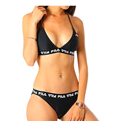 Fila Silvi Triangle Bikini, Negro (Black Beauty), S para Mujer