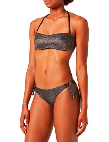 Emporio Armani Swimwear Padded Band &amp; Brazilian W/Bows Bikini Lurex Textured Yarn Juego Biquini