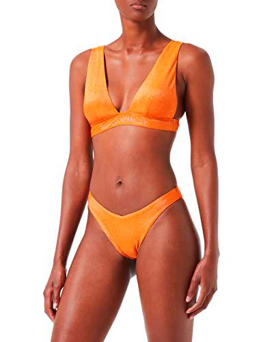 Emporio Armani Swimwear Sailing Triangle &amp; V-Brazilian Bikini Lurex Textured Yarn Juego Biquini