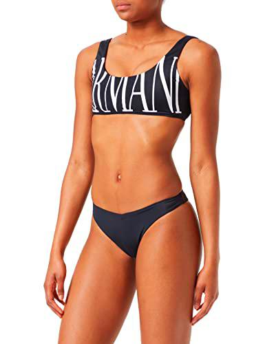 Emporio Armani Swimwear Top &amp; V-Brazilian Bikini Sustainable Bold Logo Lycra Juego Biquini