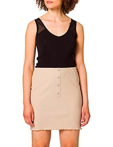 NA-KD Babylock Ruffle Skirt Falda, Beige Claro, 38 para Mujer