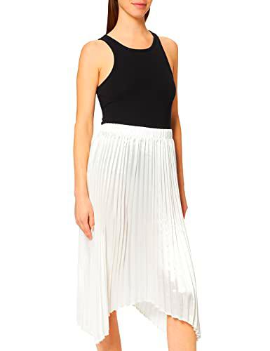 NA-KD Pleated Asymmetric Skirt Falda, Off White, 36 para Mujer