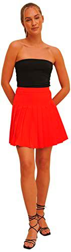 NA-KD Minifalda de Tenis Falda, Rojo Picante, 36 para Mujer