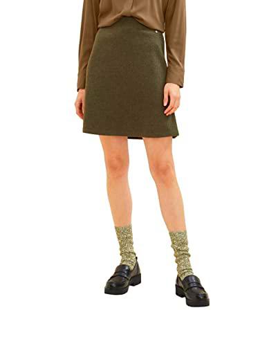 Tom Tailor 1034011 Falda, 30668 Tarmac Khaki Melange