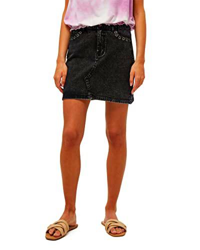 Desires Lola Eyelet Skirt, Falda para Mujer, Gris (9005 BLACK WASHED), 46