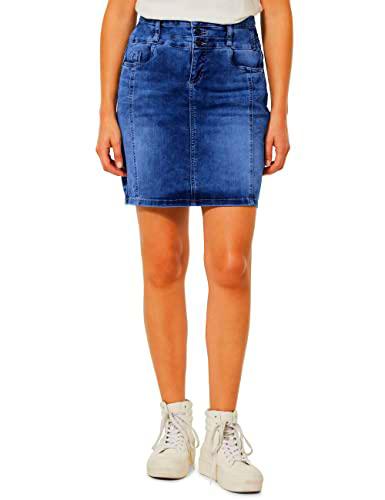 Street One A361167 Falda Vaquera, Summery Blue Denim Wash