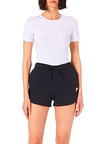 NIKE CJ2158-010 W NSW ESSNTL Short FT HR Shorts Womens Black/White L