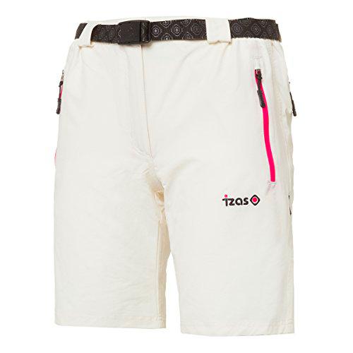 Izas Soar Pantalón Elástico Corto, Mujer, White/Fuxia, L