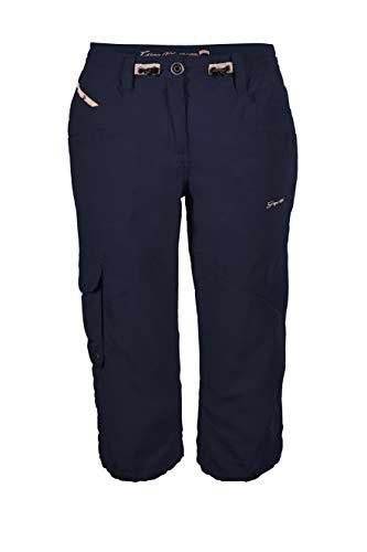 G.I.G.A. DX Capri fenia para Mujer Cargo 3/4 de Verano Bermuda pantalón Corto con Bolsillos-Cintura Ajustable, Navy, 34