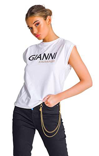 Gianni Kavanagh White Gianni Top Vest, XL Women's