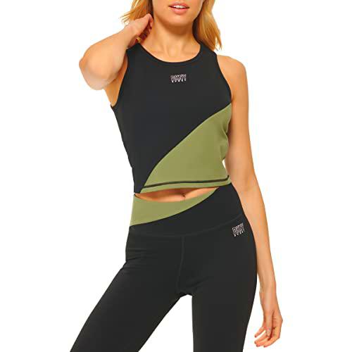 DKNY Sport Women's Top Camiseta, Verde Militar, XL para Mujer