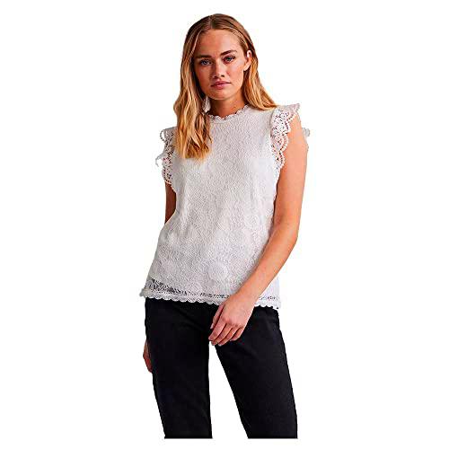 PIECES Pcolline SL Lace Top Noos BC-Camiseta de Tirantes