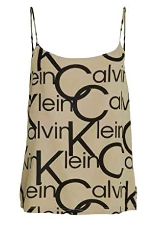 Calvin Klein Camisola Camisetas sin Mangas, Large Block Logo Winter Linen