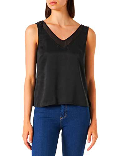 Comma Top Camiseta, Schwarz, 32 para Mujer