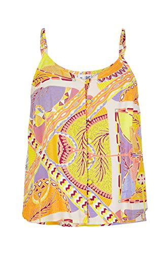 O'NEILL Tiare Woven Tank Top Camiseta, Mujer, 32013 Yellow Scarf Print, Regular