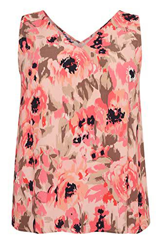 Kaffe Curve Kccapila Top, Peach/Beige Flower Print