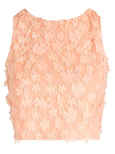 ApartFashion Top Parte Superior de Malla, Rosa, 36 para Mujer