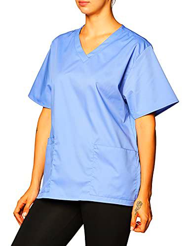 WonderWink Wonderwork - Top para Mujer, Cuello en V Ceil Blue S