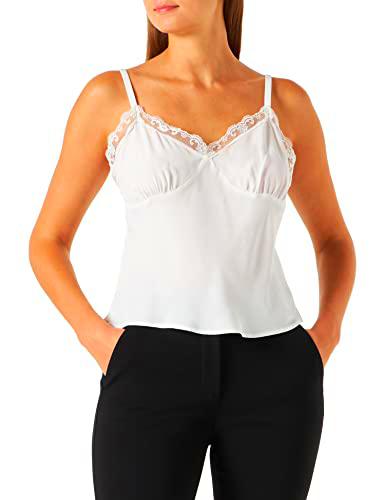 Pinko Trisha Top Crepe De Chine Camiseta, Z05_Blanco-blannieves