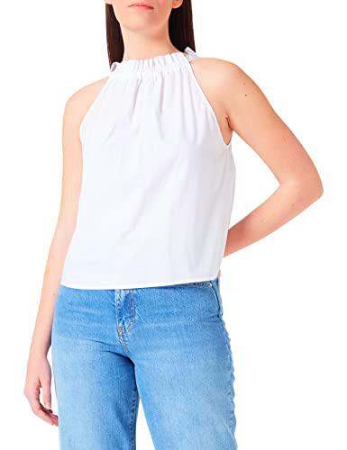 Pinko Tale Top Popeline Camiseta, Z04_Blanco Brill