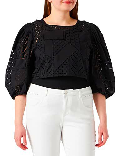 Just Cavalli Top Donna Camiseta, Negro, 46 para Mujer