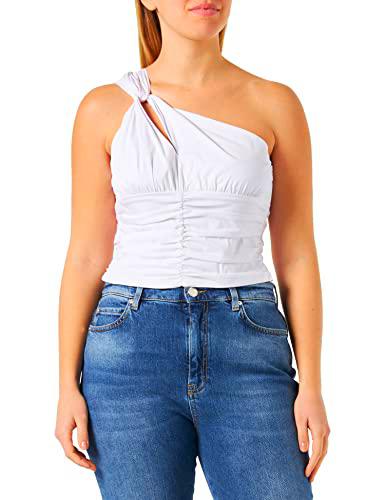 Pinko Testardo Top Popeline Stretch Camiseta, Z04_Blanco Brill