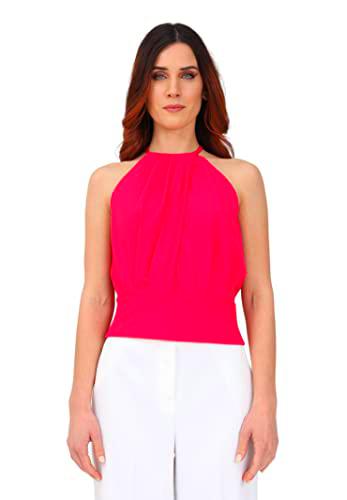 Pinko Trionfale Top Crepe Fluido Camiseta, P87_Fuxia