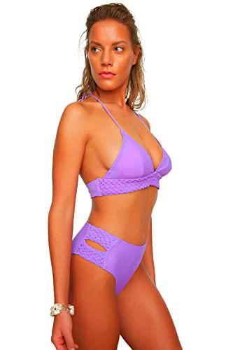 Trendyol Macreme-Bikini de Cintura Alta con Detalles Parte Inferior