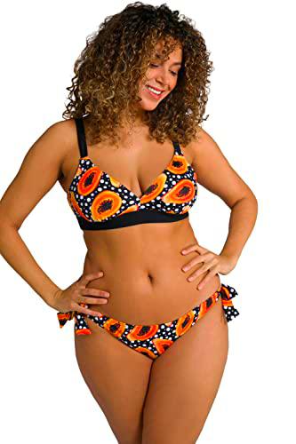 Ulla Popken Bikini, Papaya-Muster, Bügel, Träger verstellbar Bikinis