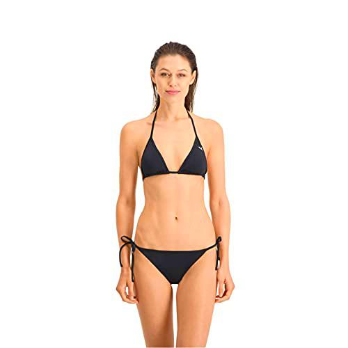 Puma Women's Side-Tie Bikini Bottom Fondos, Negro, S para Mujer