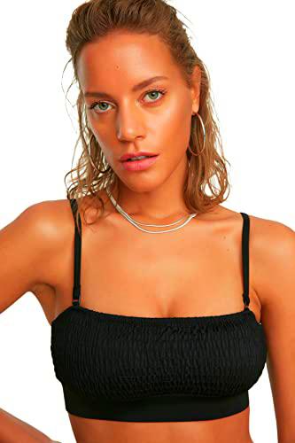 Trendyol Parte Superior de Bikini con Yeso Top, Negro