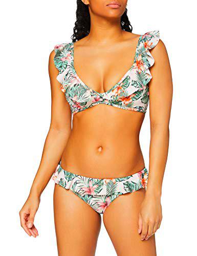 Iris &amp; Lilly Conjunto de Bikini Acolchado con Volantes Mujer