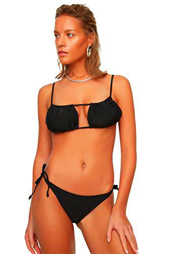 Trendyol Conjunto de Bikini, Negro, 36 para Mujer