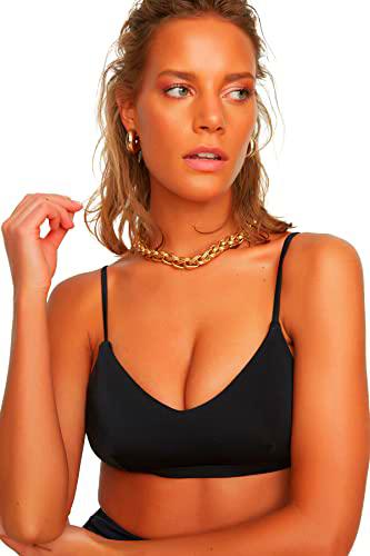 Trendyol Parte Superior de bik Bikini Top, Negro, 40 para Mujer