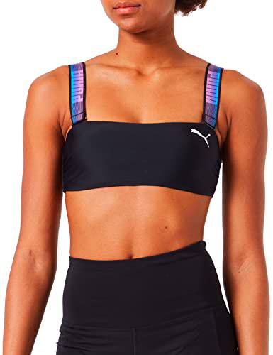 PUMA Swimwear Bandeau Bikini, Negro Combo, M para Mujer