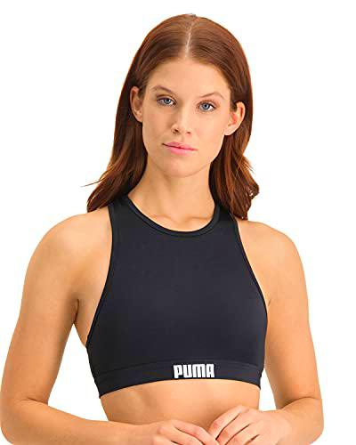 PUMA Con Espalda Cruzada, Parte Superior De Bik Mujer, Negro, M