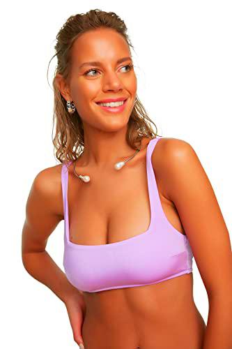 Trendyol Parte Superior de bik Bikini Top, Morado, 44 para Mujer