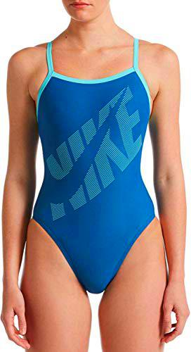 NIKE Racerback One Piece Bikini, Mujer, Industrial Blue, 30