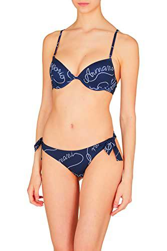 Emporio Armani Bikini para Mujer con Texto en alemán Logomania Sculpture Bra and Bow Conjunto